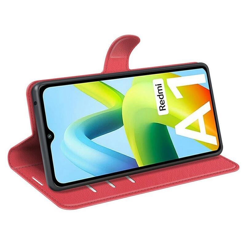 Litchi peněženkové pouzdro na mobil Xiaomi Redmi A1/Redmi A2 - červené