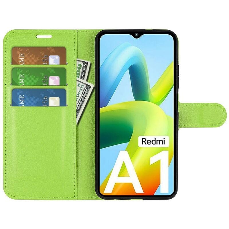 Litchi peněženkové pouzdro na mobil Xiaomi Redmi A1/Redmi A2 - zelené