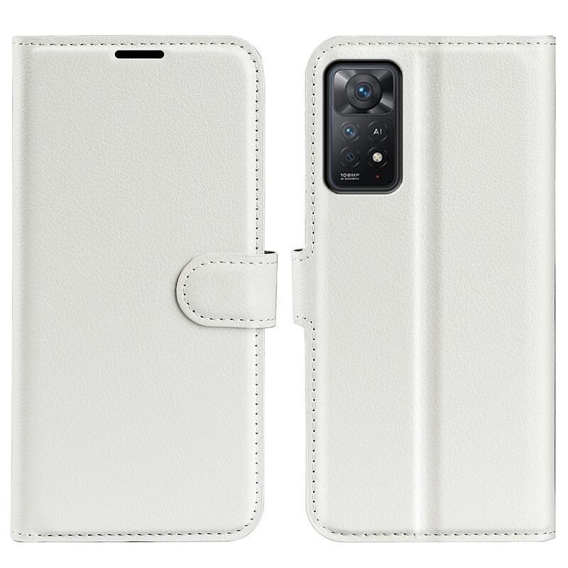 Litchi peněženkové pouzdro pro mobil Xiaomi Redmi Note 11 Pro 4G/5G - bílé