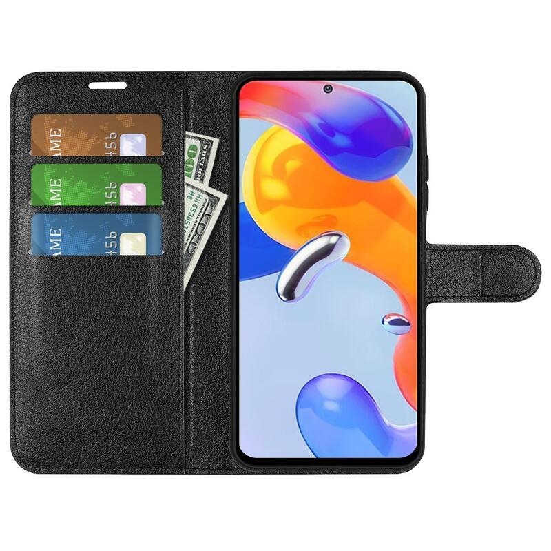 Litchi peněženkové pouzdro pro mobil Xiaomi Redmi Note 11 Pro 4G/5G - černé