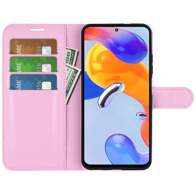 Litchi peněženkové pouzdro pro mobil Xiaomi Redmi Note 11 Pro 4G/5G - růžové