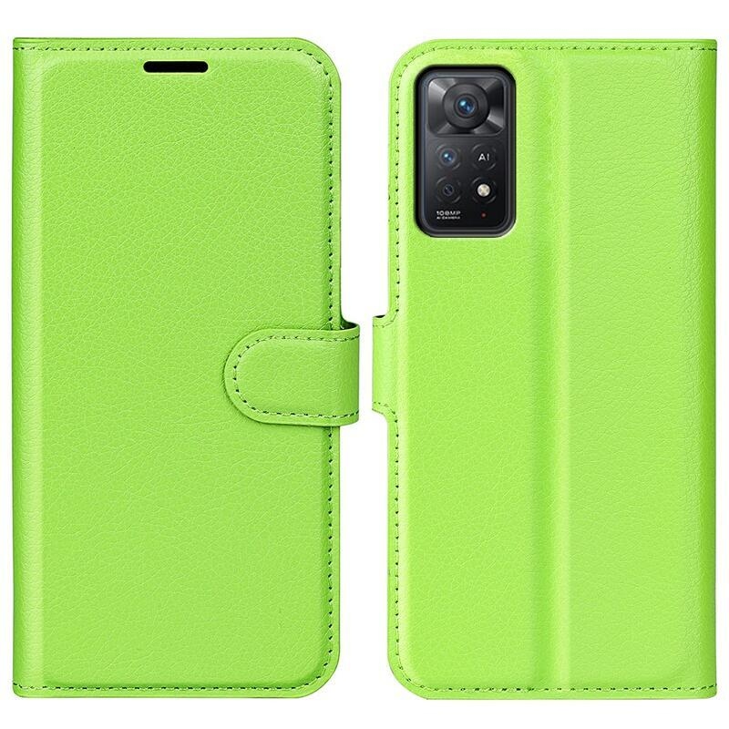 Litchi peněženkové pouzdro pro mobil Xiaomi Redmi Note 11 Pro 4G/5G - zelené