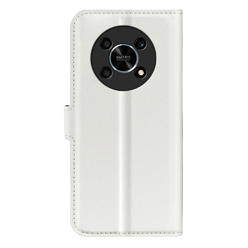 Litchi PU kožené peněženkové pouzdro na mobil Honor Magic 4 Lite 5G - bílé