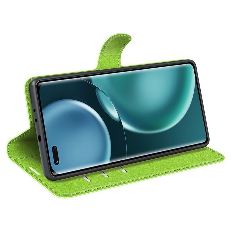 Litchi PU kožené peněženkové pouzdro na mobil Honor Magic 4 Pro 5G - zelené