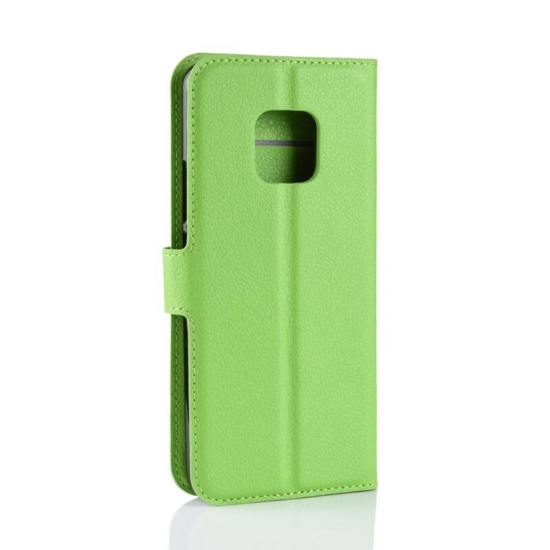 Litchi PU kožené peněženkové pouzdro na mobil Huawei Mate 20 Pro - zelené