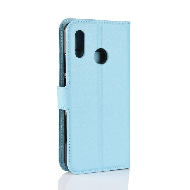 Litchi PU kožené peněženkové pouzdro na mobil Huawei Nova 3i - modré