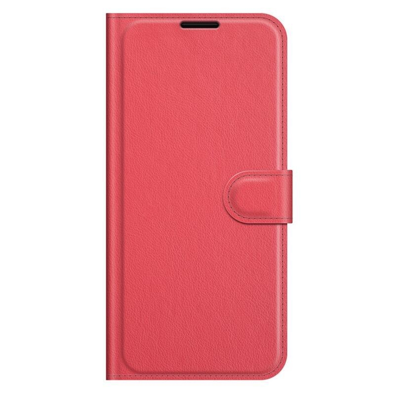 Litchi PU kožené peněženkové pouzdro na mobil Huawei Nova 9 SE - červené