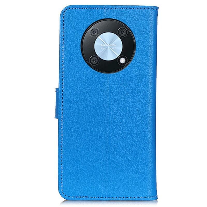 Litchi PU kožené peněženkové pouzdro na mobil Huawei Nova Y90 - modré