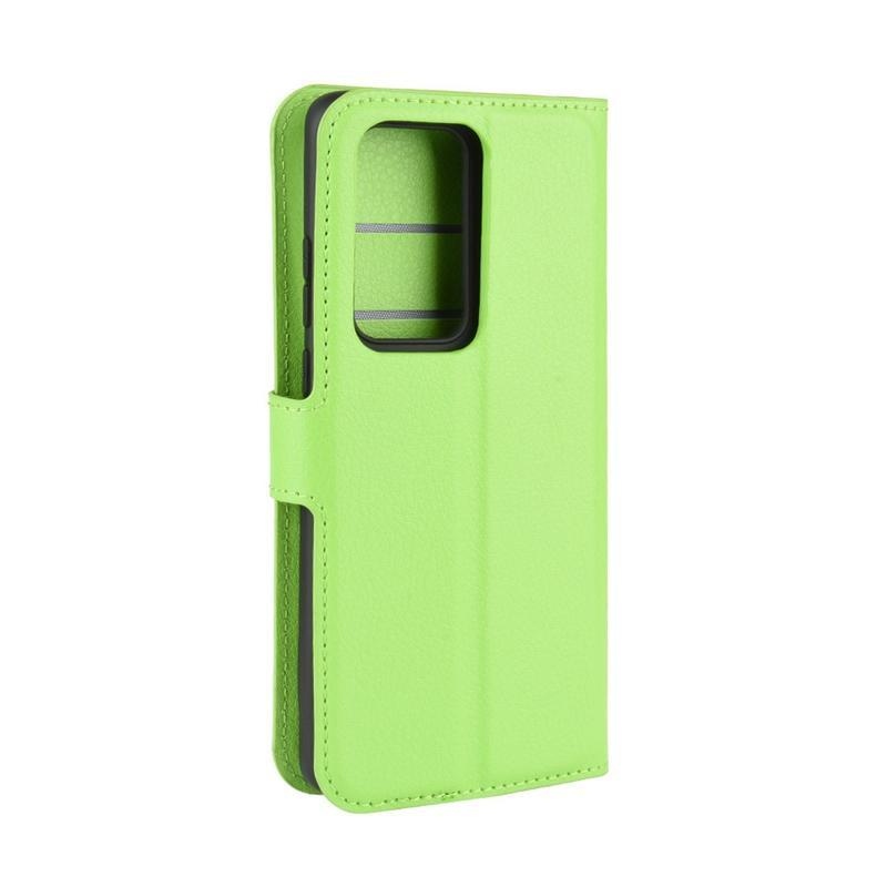 Litchi PU kožené peněženkové pouzdro na mobil Huawei P40 Pro - zelené