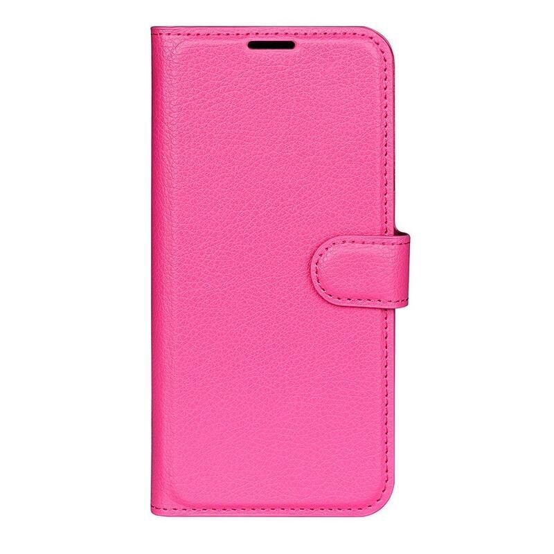 Litchi PU kožené peněženkové pouzdro na mobil iPhone 14 6.1 - rose