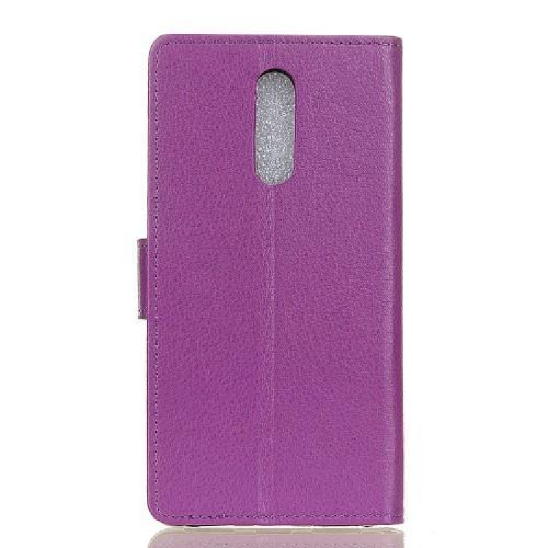 Litchi PU kožené peněženkové pouzdro na mobil Nokia 4.2 - fialové