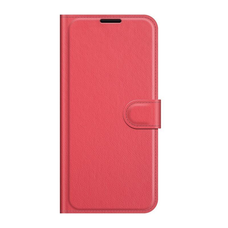 Litchi PU kožené peněženkové pouzdro na mobil Oppo A16s/A54s - červené