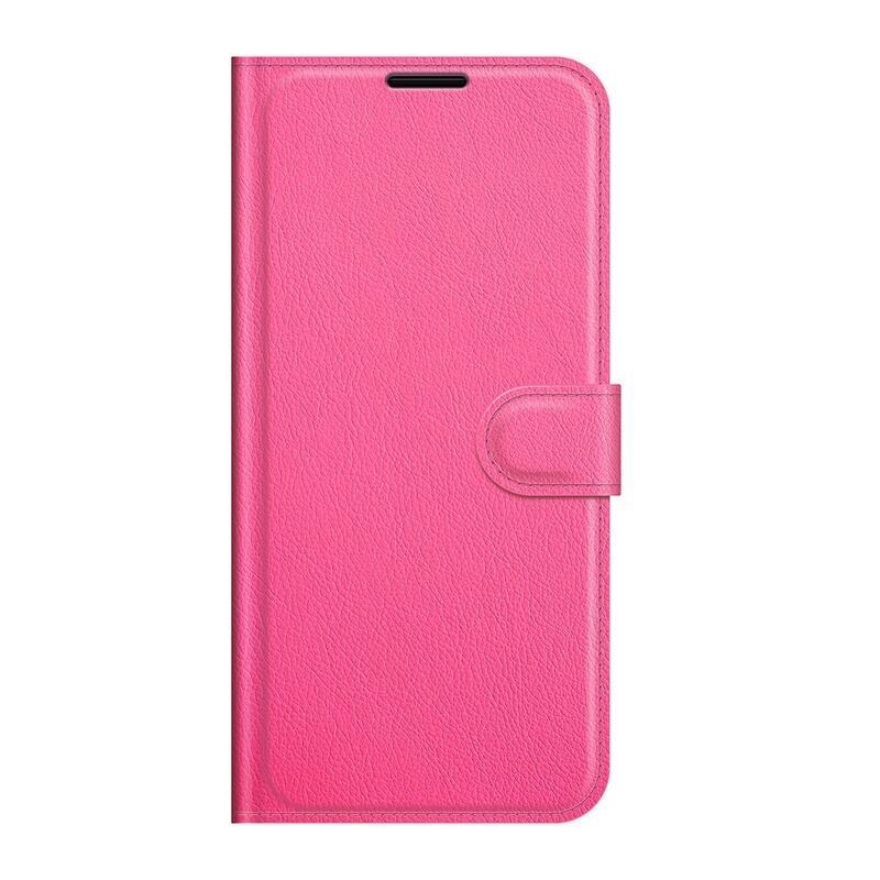 Litchi PU kožené peněženkové pouzdro na mobil Realme 8 5G - rose