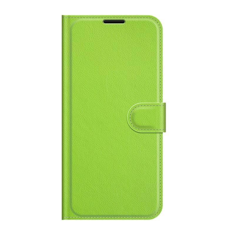 Litchi PU kožené peněženkové pouzdro na mobil Realme 8 5G - zelené