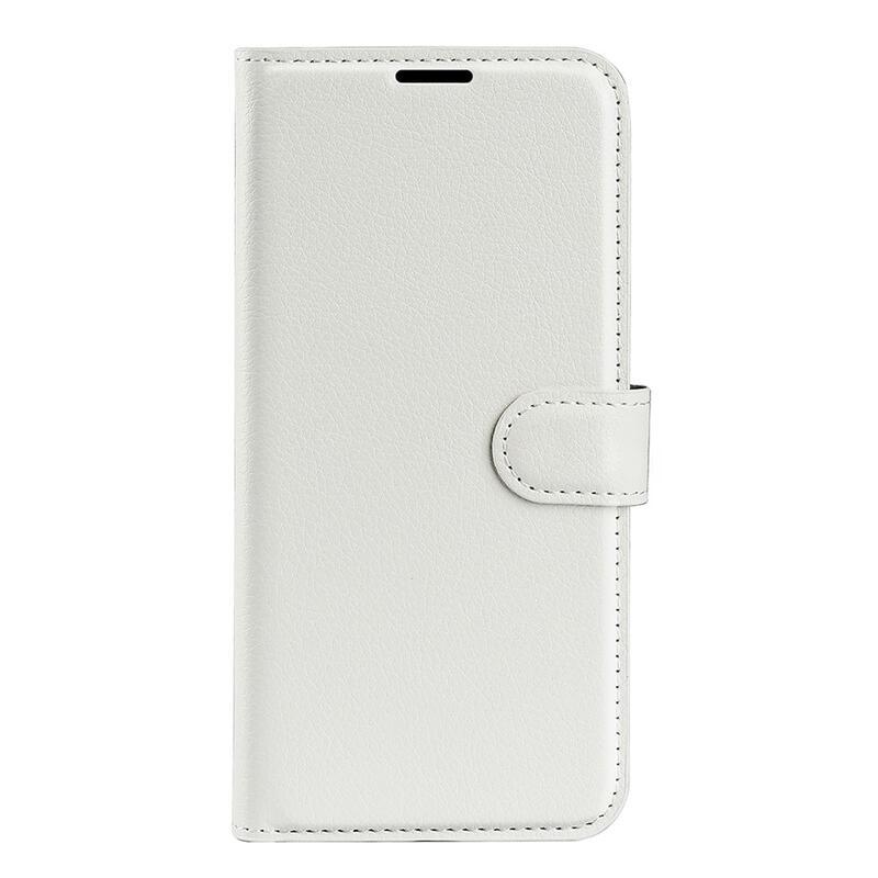 Litchi PU kožené peněženkové pouzdro na mobil Realme 8i - bílé