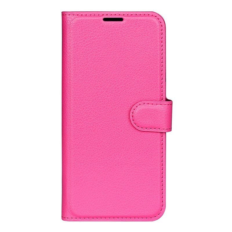 Litchi PU kožené peněženkové pouzdro na mobil Realme 8i - rose