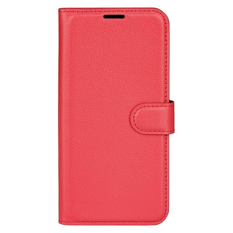 Litchi PU kožené peněženkové pouzdro na mobil Realme 9 Pro 5G - červené