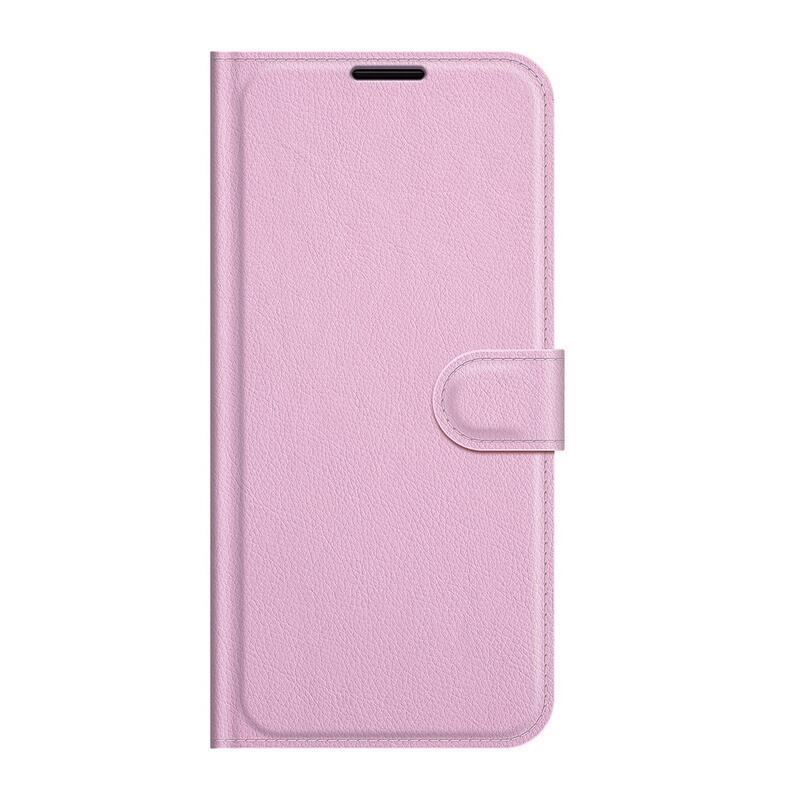 Litchi PU kožené peněženkové pouzdro na mobil Realme C21Y/C25Y - růžové