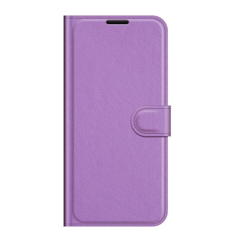 Litchi PU kožené peněženkové pouzdro na mobil Realme GT Neo 2 - fialové