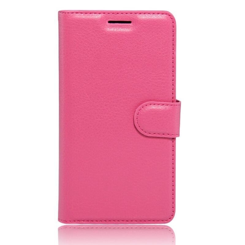 Litchi PU kožené peněženkové pouzdro na mobil Samsung Galaxy A3 (2017) - rose
