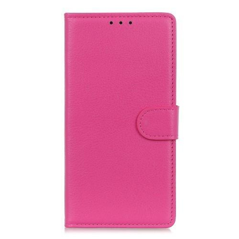 Litchi PU kožené peněženkové pouzdro na mobil Samsung Galaxy A30 / A20 - rose