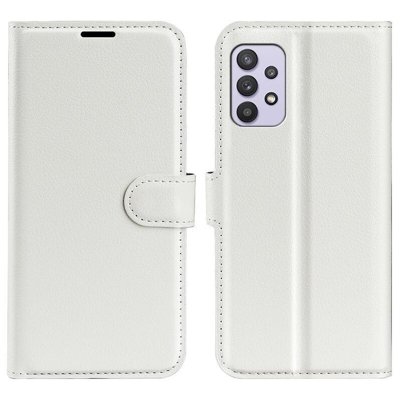 Litchi PU kožené peněženkové pouzdro na mobil Samsung Galaxy A53 5G - bílé
