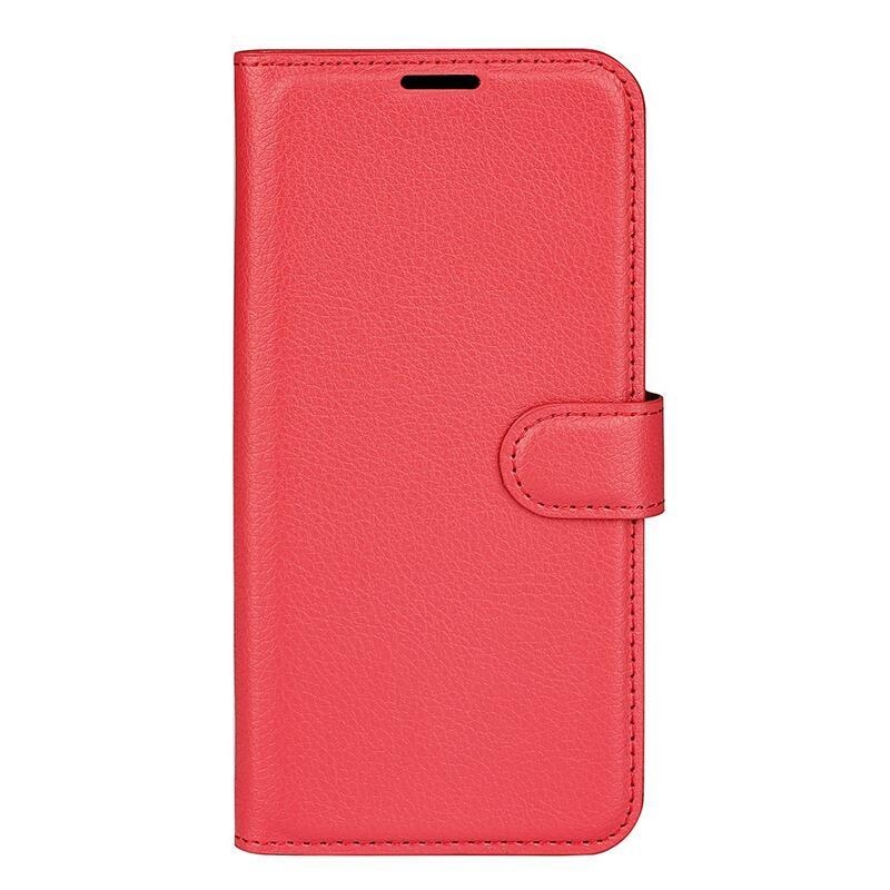 Litchi PU kožené peněženkové pouzdro na mobil Samsung Galaxy A53 5G - červené