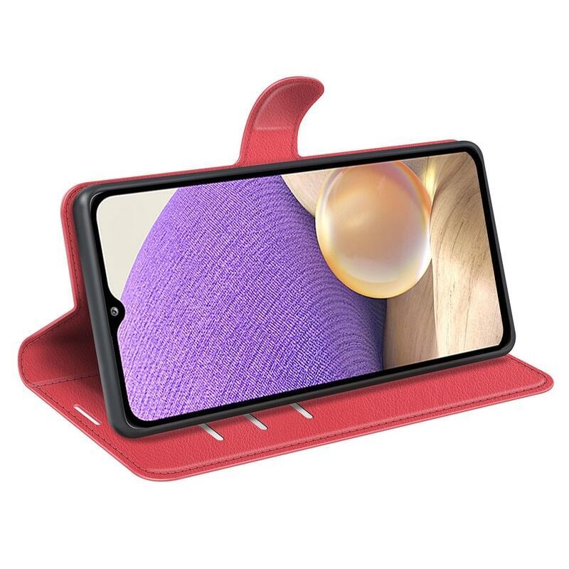 Litchi PU kožené peněženkové pouzdro na mobil Samsung Galaxy A53 5G - červené