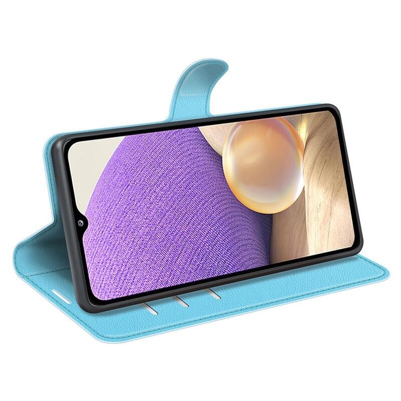 Litchi PU kožené peněženkové pouzdro na mobil Samsung Galaxy A53 5G - modré