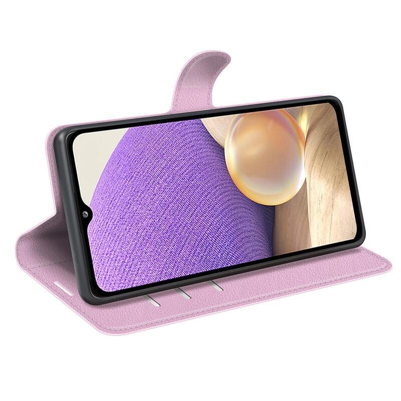 Litchi PU kožené peněženkové pouzdro na mobil Samsung Galaxy A53 5G - růžové