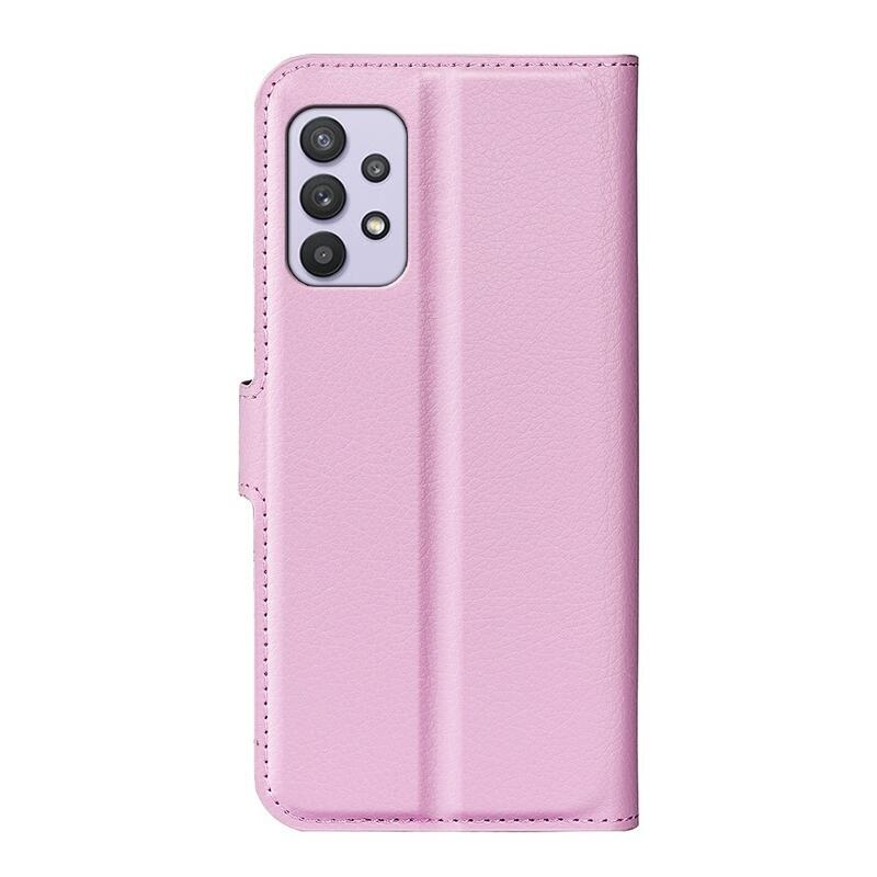 Litchi PU kožené peněženkové pouzdro na mobil Samsung Galaxy A53 5G - růžové