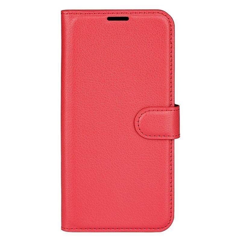 Litchi PU kožené peněženkové pouzdro na mobil Samsung Galaxy M53 5G - červené