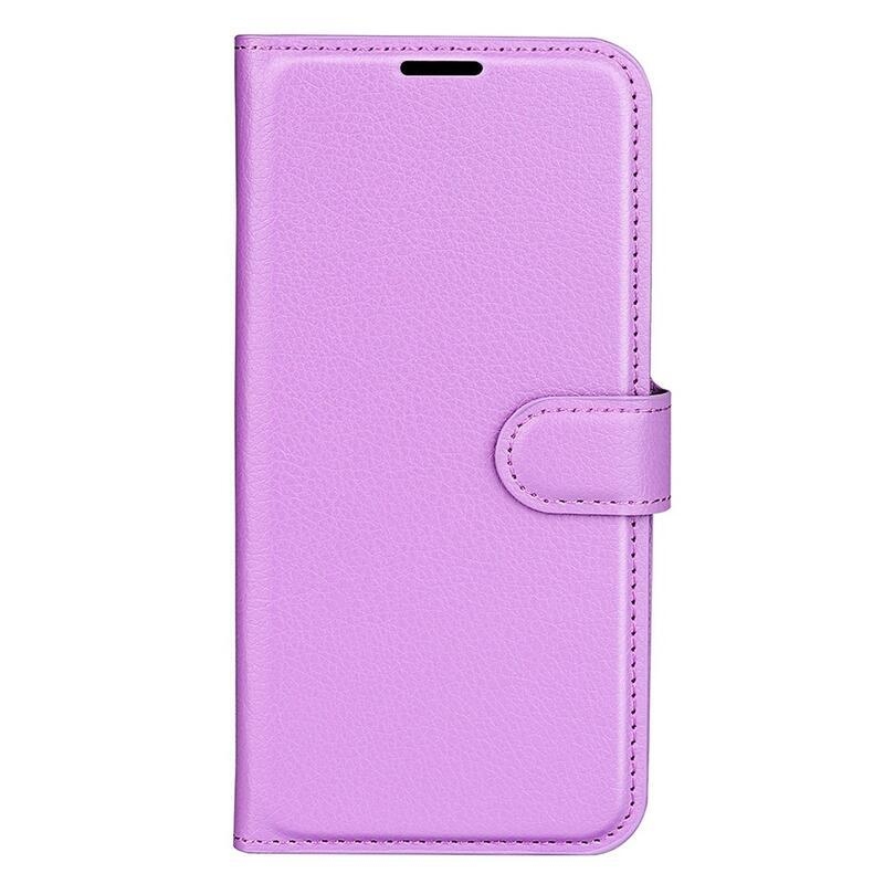 Litchi PU kožené peněženkové pouzdro na mobil Samsung Galaxy M53 5G - fialové
