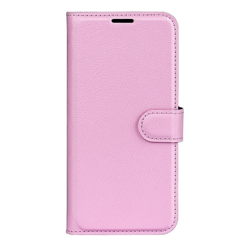 Litchi PU kožené peněženkové pouzdro na mobil Samsung Galaxy M53 5G - růžové