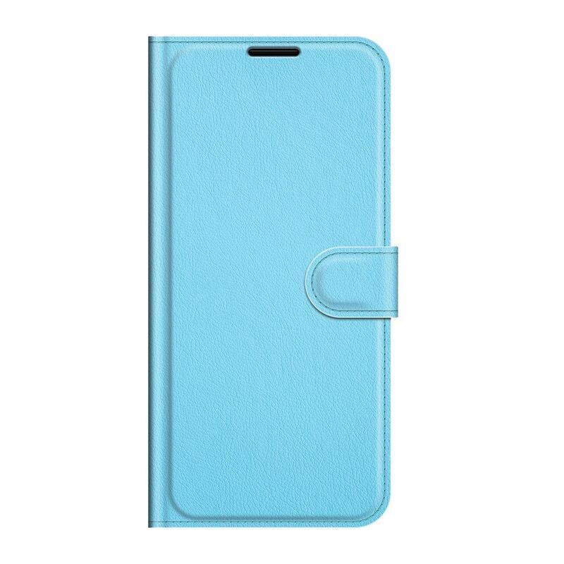 Litchi PU kožené peněženkové pouzdro na mobil Samsung Galaxy S22+ 5G - modré