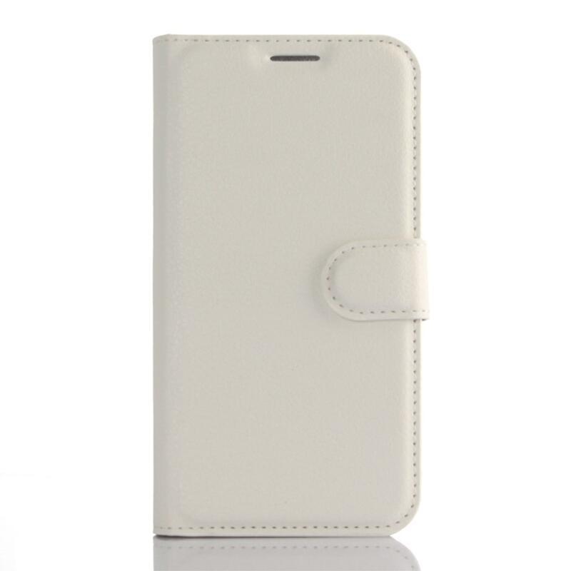 Litchi PU kožené peněženkové pouzdro na mobil Samsung Galaxy S7 - bílé
