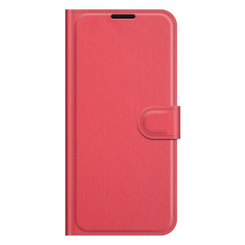 Litchi PU kožené peněženkové pouzdro na mobil Vivo Y21/Y21s/Y33s - červené