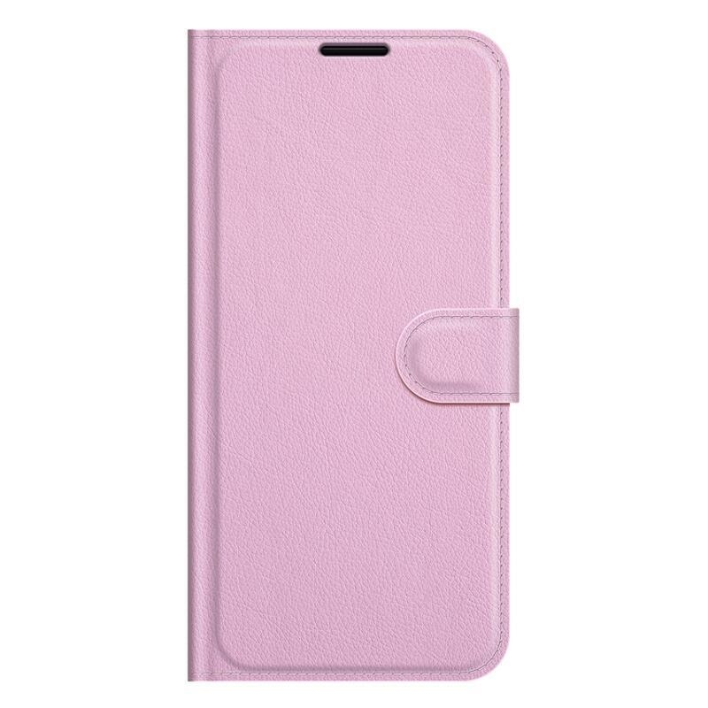 Litchi PU kožené peněženkové pouzdro na mobil Vivo Y21/Y21s/Y33s - růžové