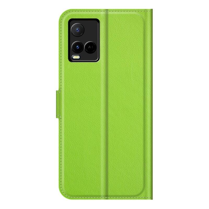 Litchi PU kožené peněženkové pouzdro na mobil Vivo Y21/Y21s/Y33s - zelené