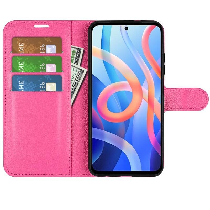 Litchi PU kožené peněženkové pouzdro na mobil Xiaomi Poco M4 Pro 5G/Redmi Note 11S 5G - rose