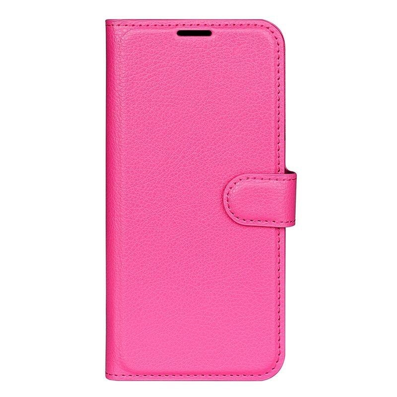 Litchi PU kožené peněženkové pouzdro na mobil Xiaomi Redmi 10C - rose