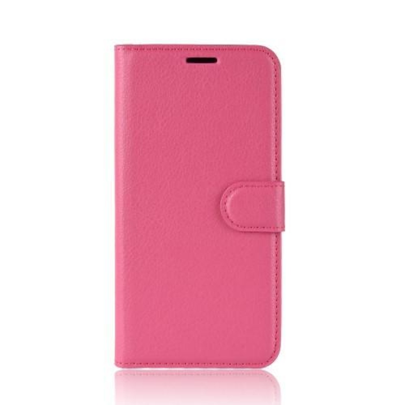Litchi PU kožené peněženkové pouzdro pro iPhone XR - rose