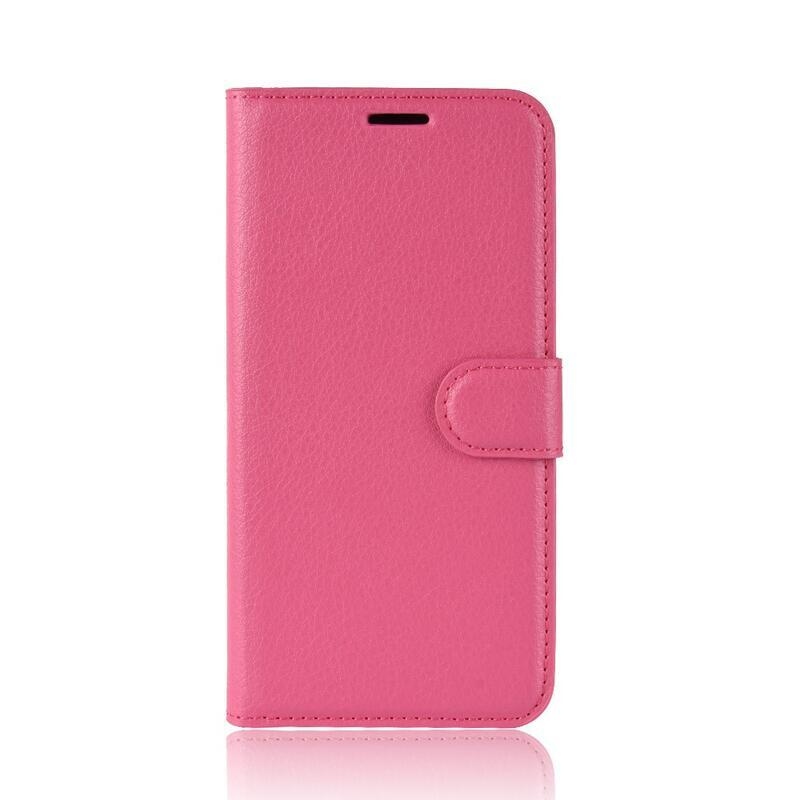 Litchi PU kožené peněženkové pouzdro pro mobil Huawei P40 Lite - rose