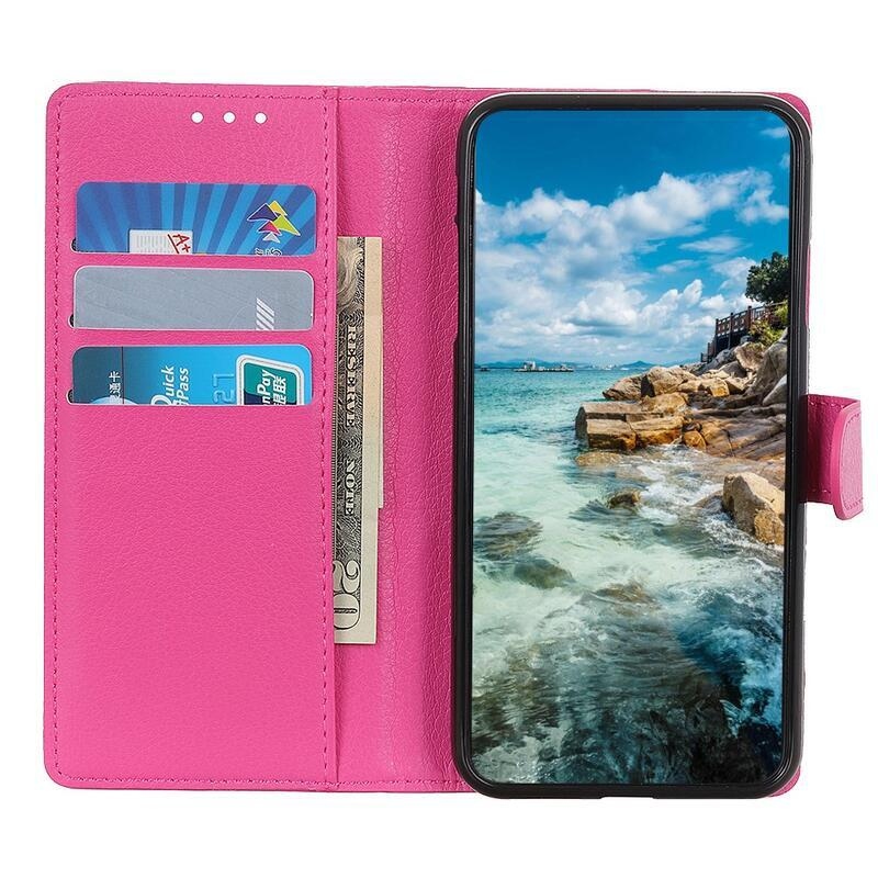 Litchi PU kožené peněženkové pouzdro pro mobil Nokia G10/G20 - rose