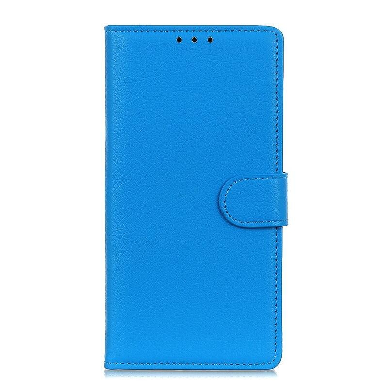 Litchi PU kožené peněženkové pouzdro pro mobil Realme 8/8 Pro - modré