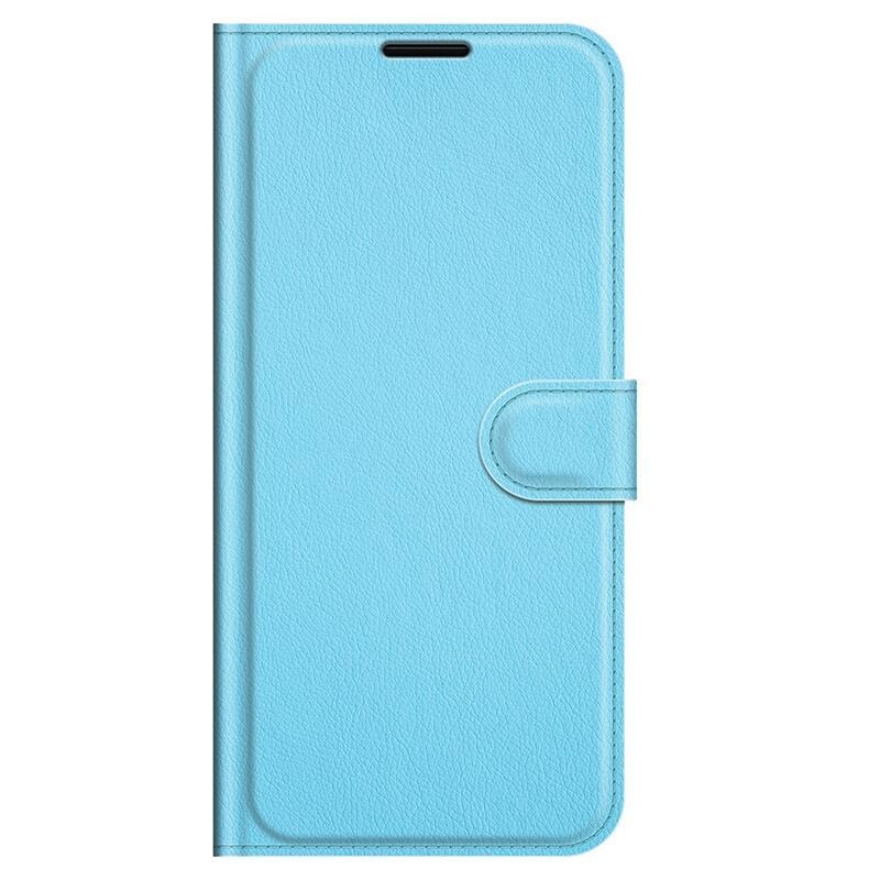 Litchi PU kožené peněženkové pouzdro pro mobil Samsung Galaxy A03s (166.6 x 75.9 x 9.1mm) - modré