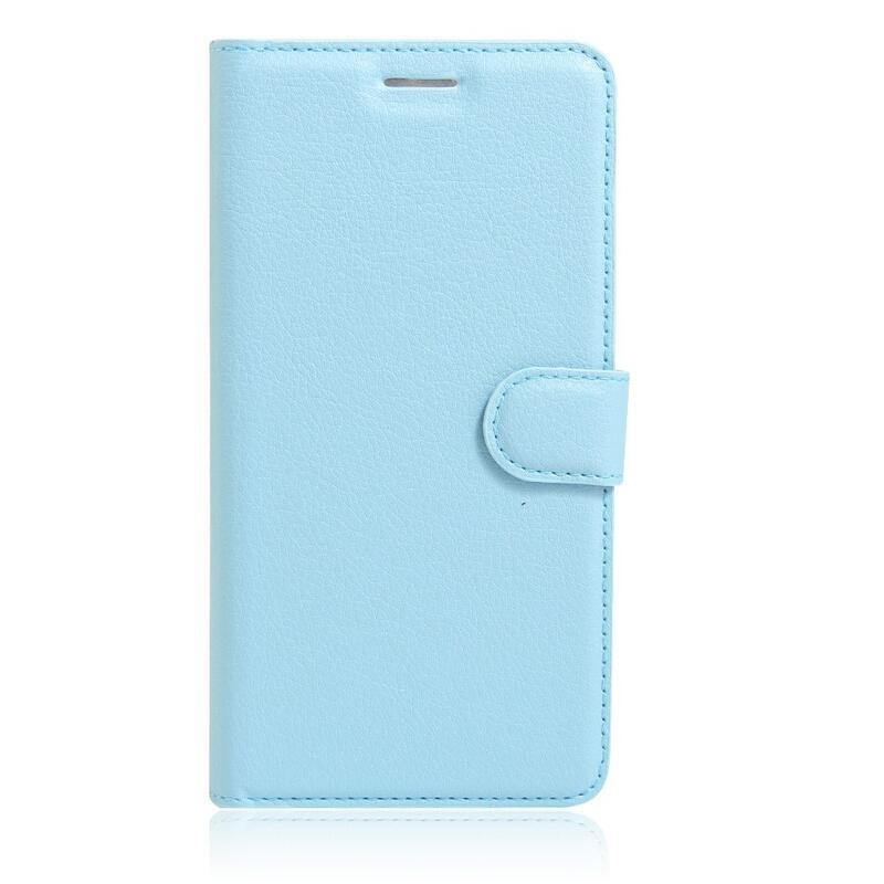 Litchi PU kožené peněženkové pouzdro pro mobilní telefon iPhone SE (2020)/7/8 - modré