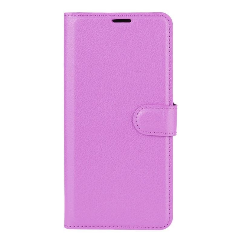 Litchi PU kožené peněženkové pouzdro pro mobilní telefon Samsung Galaxy S21 - fialové