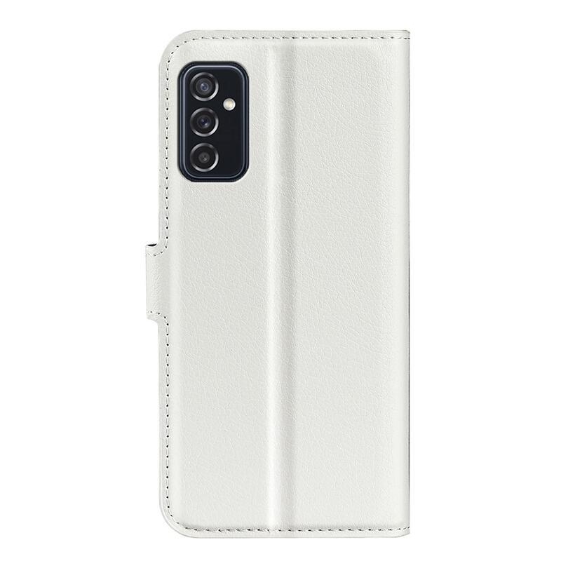 Litchi PU kožené peněženkové pouzdro pro telefon Samsung Galaxy M52 5G - bílé