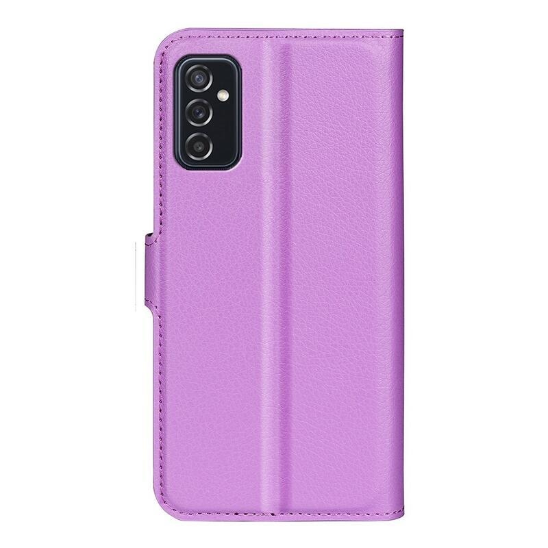 Litchi PU kožené peněženkové pouzdro pro telefon Samsung Galaxy M52 5G - fialové